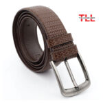 Handcrafted Leather Belt with Pati Dies-Chocolate