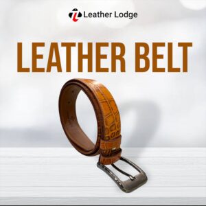 Leather Lodge Original Leather Belt 38mm Strap Croco Dies Yellow