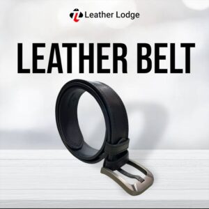 Leather Lodge Original Leather Belt 42mm Strap Plain Black