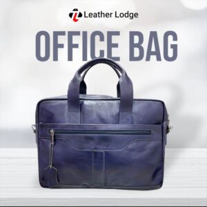 Leather Lodge Office Bag Blue Shed
