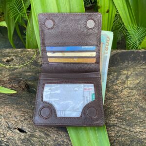 Premium Leather Short Wallet With Magnet