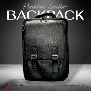 Leather Lodge Backpack With Magnetic Belt Black Coroco Dies